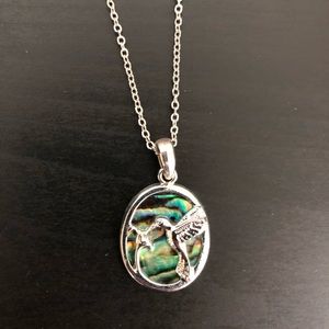 Glacier Pearle Hummingbird pendant Necklace